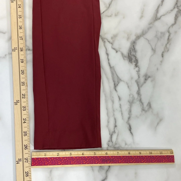Theory Navalane Neoteric Skinny Pants Womens Size 10 Red Stretchy Ankle Length - Picture 13 of 13